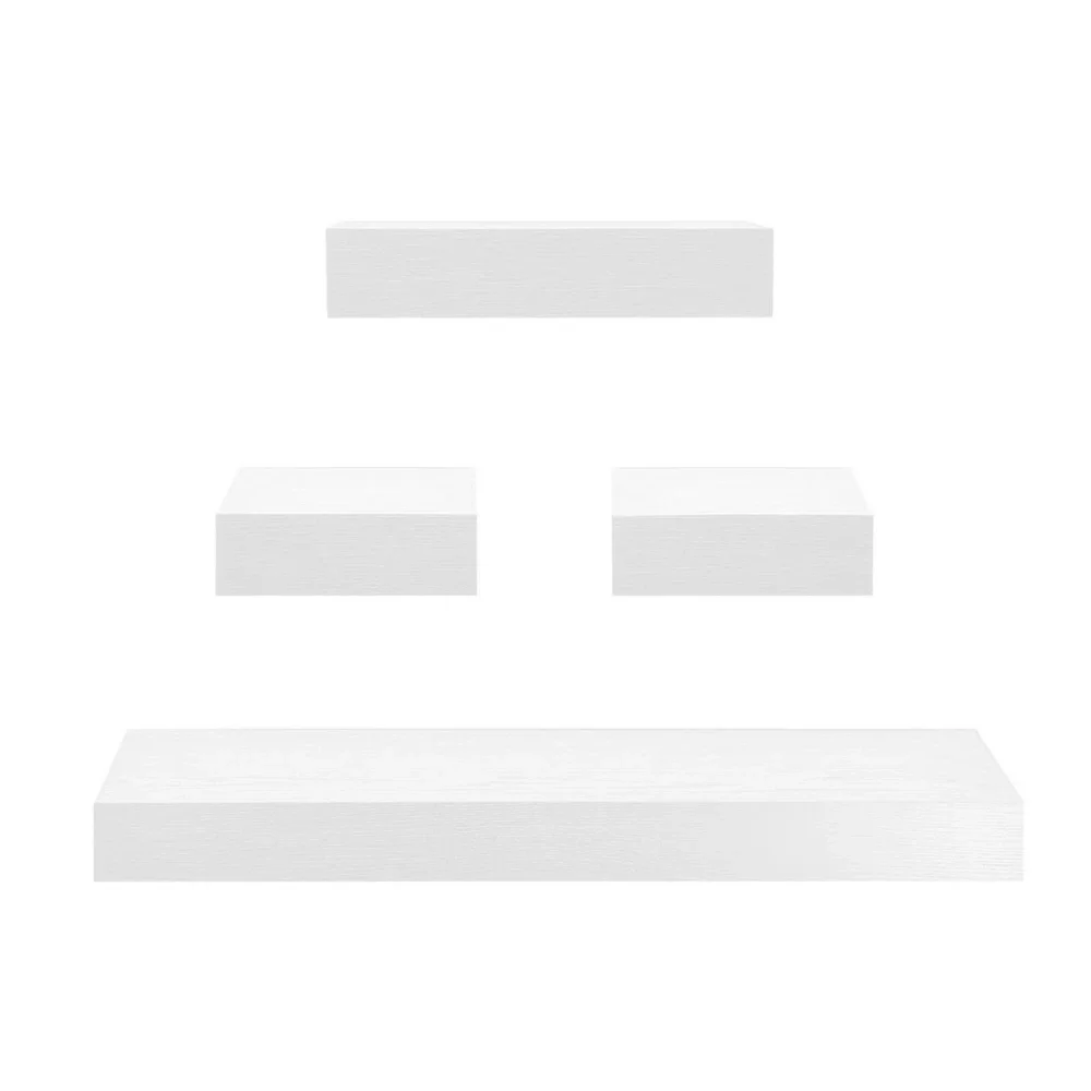 Belle Maison Floating Shelves 4 pc Set in WHITE